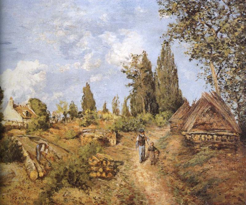 Camille Pissarro Walking in the countryside on the road loggers oil painting picture